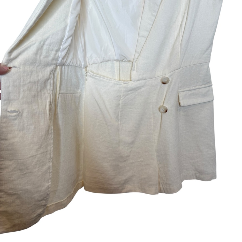 Anthro Revolve Paris Double Breasted Blazer Sleeveless Romper Ivory Medium - Picture 5 of 8